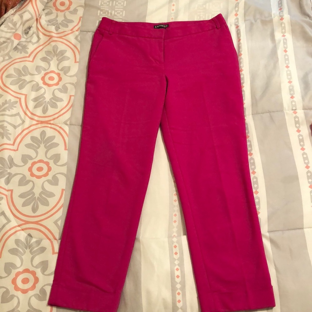 Express editor cropped pants hot pink 6R